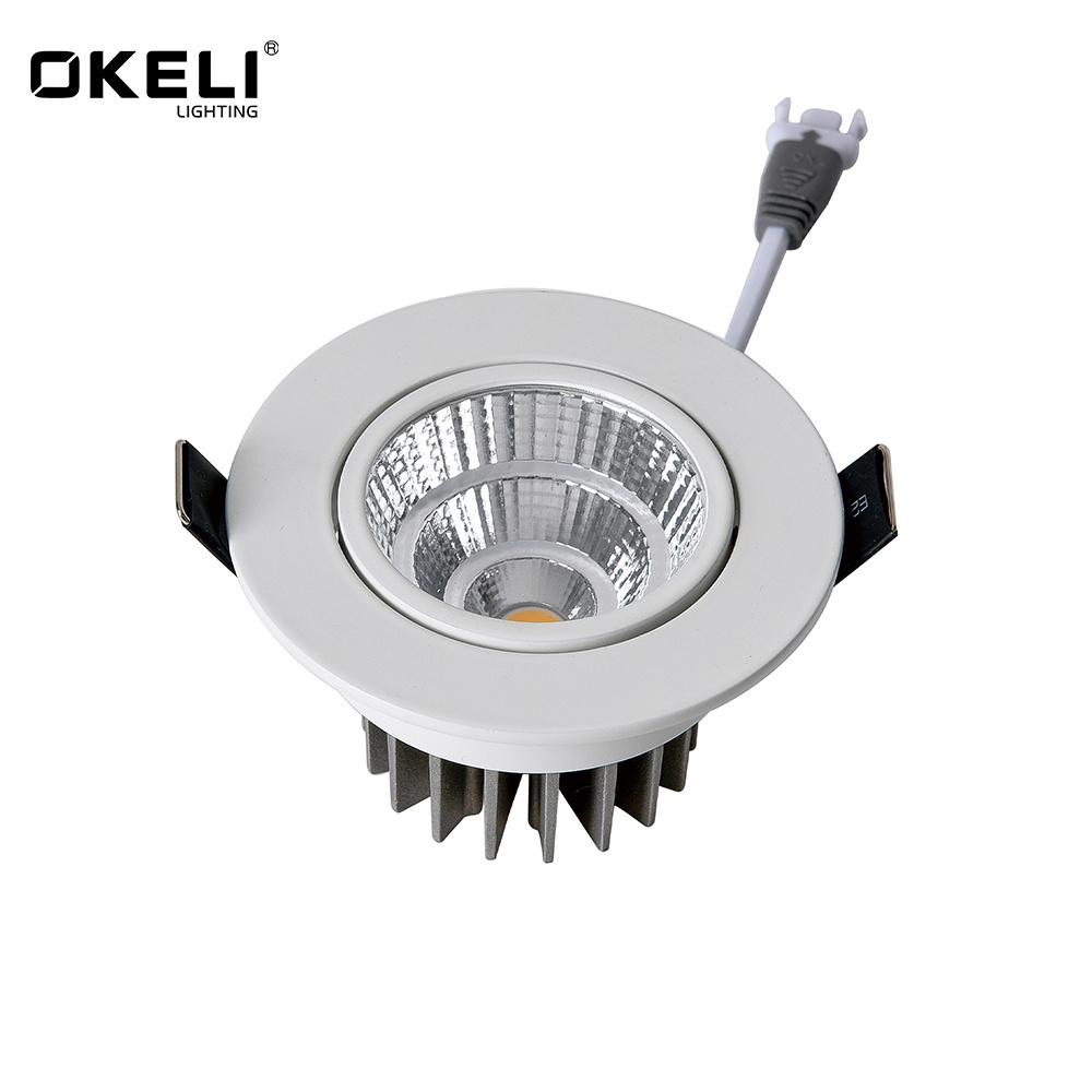 OKELI Factory wholesale price 3w 6w 9w 18w 24w 30w 40w 50w COB Recessed Adjustable led downlight Aluminum led down light