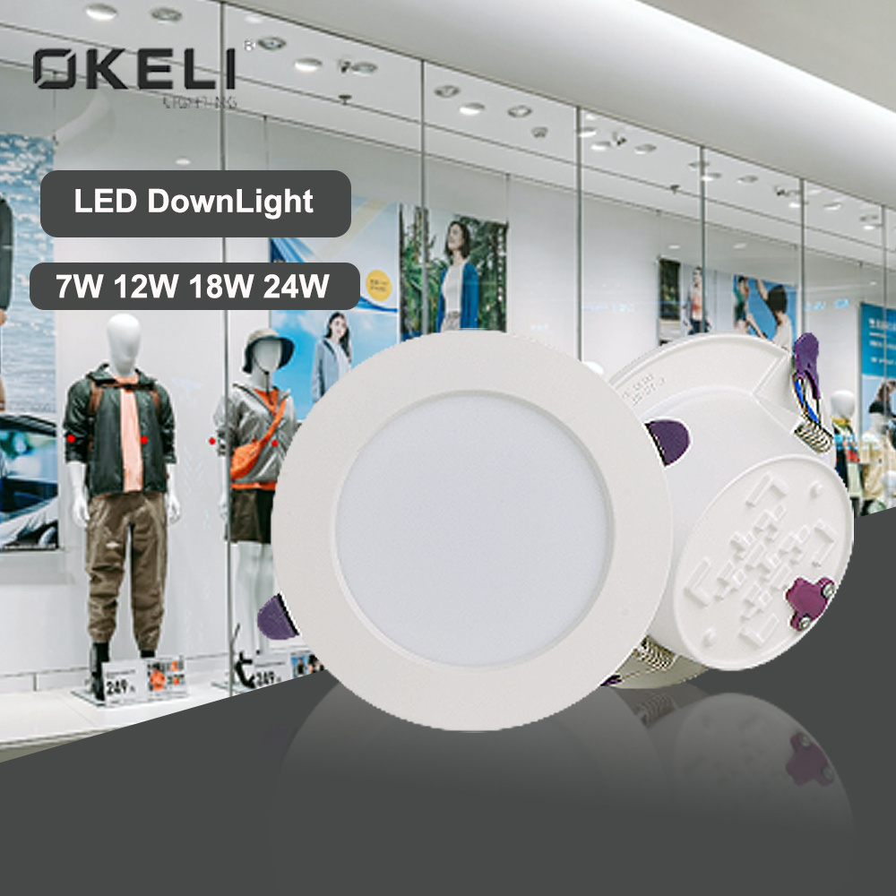 OKELI Supplier Best Price Commercial Indoor 5w 7w 230v ceiling recessed led downlights