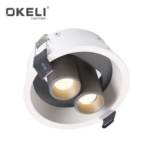 OKELI High lumen hotel cob round aluminum adjustable 7w 12w 2*7w 2*12w led spotlight