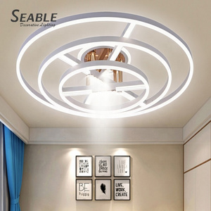 Three Color Ce Modern European Style Led Dimmable Ceiling Light Fixture With Remote Control For Home