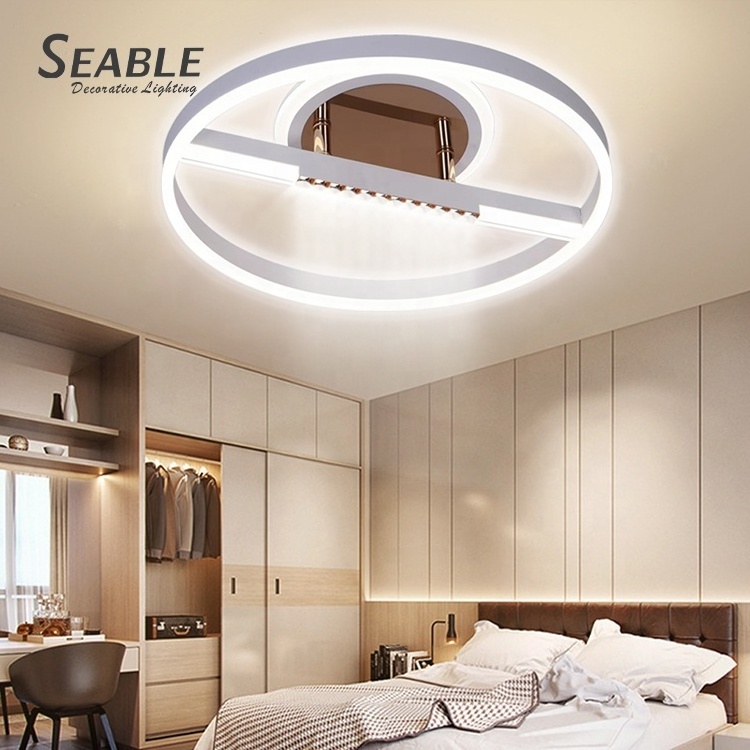 Three Color Ce Modern European Style Led Dimmable Ceiling Light Fixture With Remote Control For Home