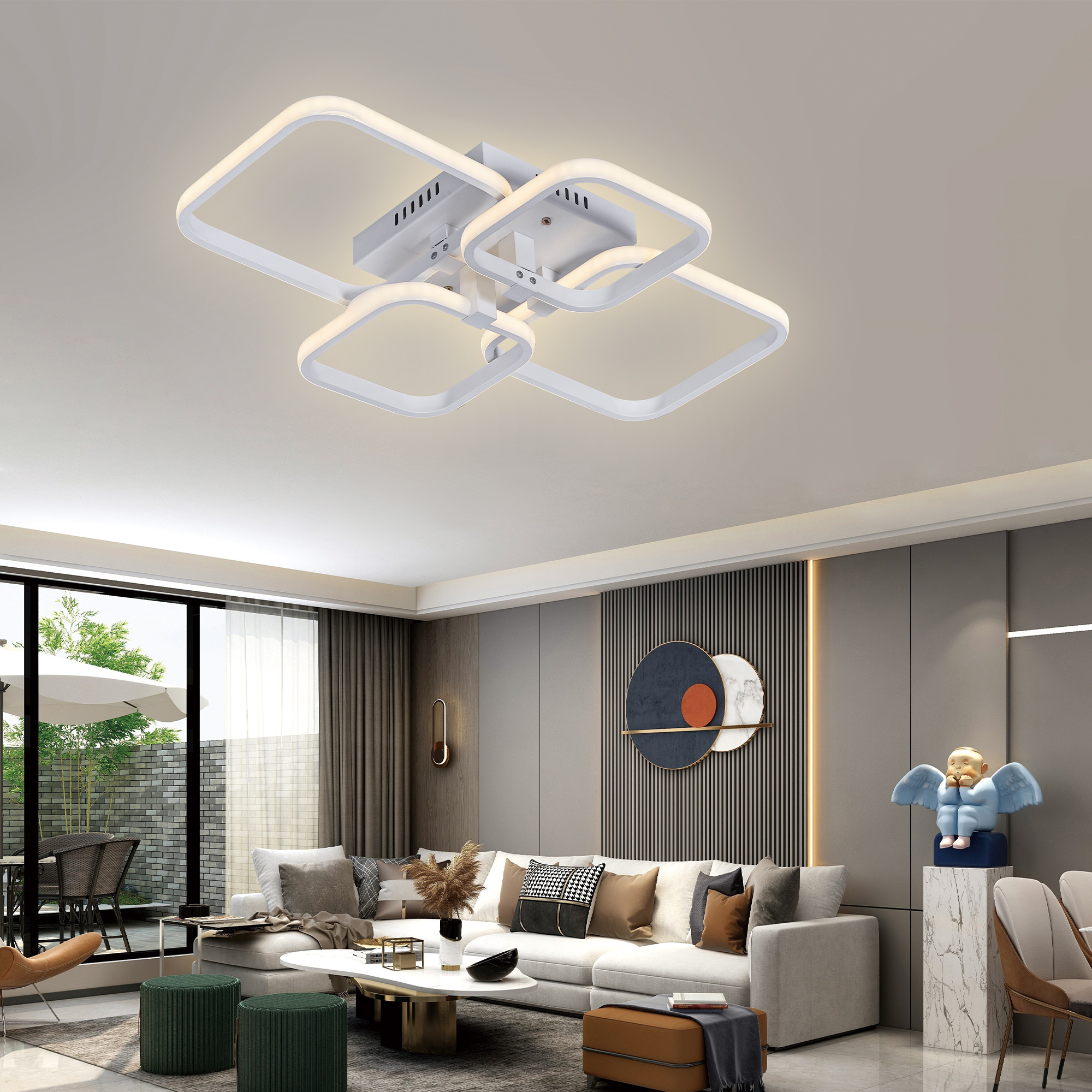 Modern CCT RGB Up Down Lighting Smart Led Ceiling Light Wifi For Living Room