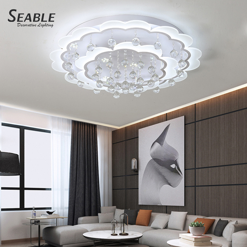 China supplier sales modern ceiling lamps LED crystal lights flower ceiling light fixture for living room