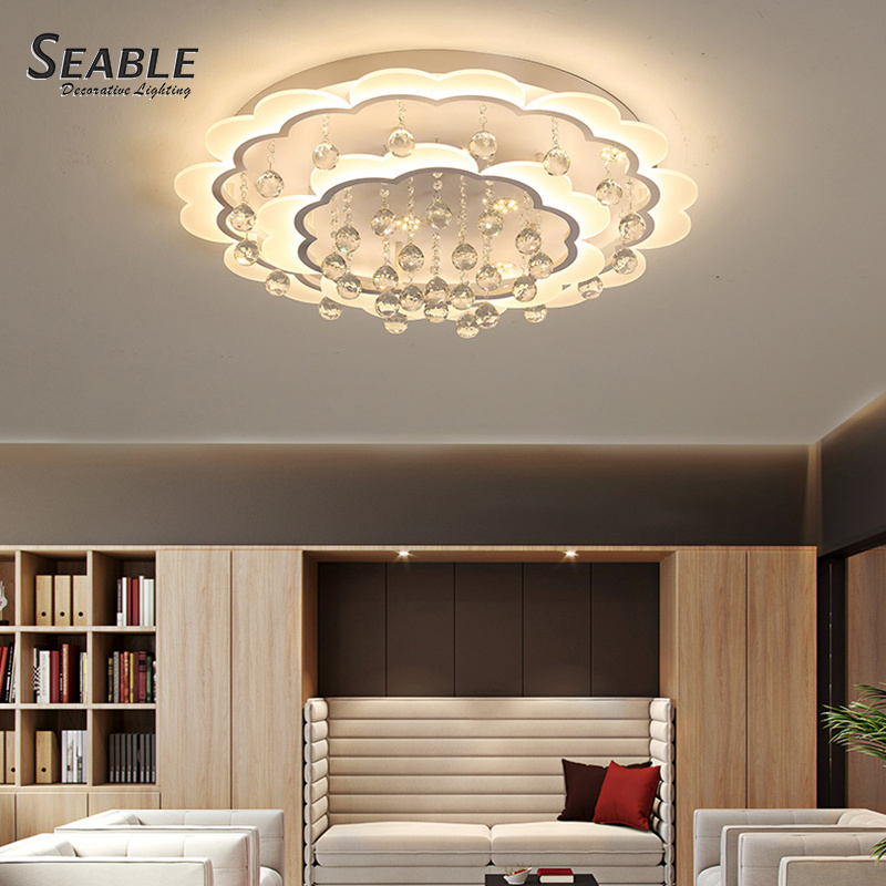 China supplier sales modern ceiling lamps LED crystal lights flower ceiling light fixture for living room