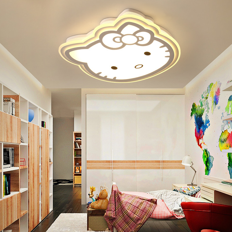 Best selling nordic cat shape pink yellow ceiling lamp lights children ceiling lights for kids room