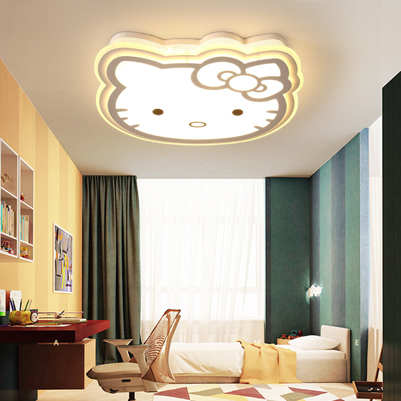 Best selling nordic cat shape pink yellow ceiling lamp lights children ceiling lights for kids room