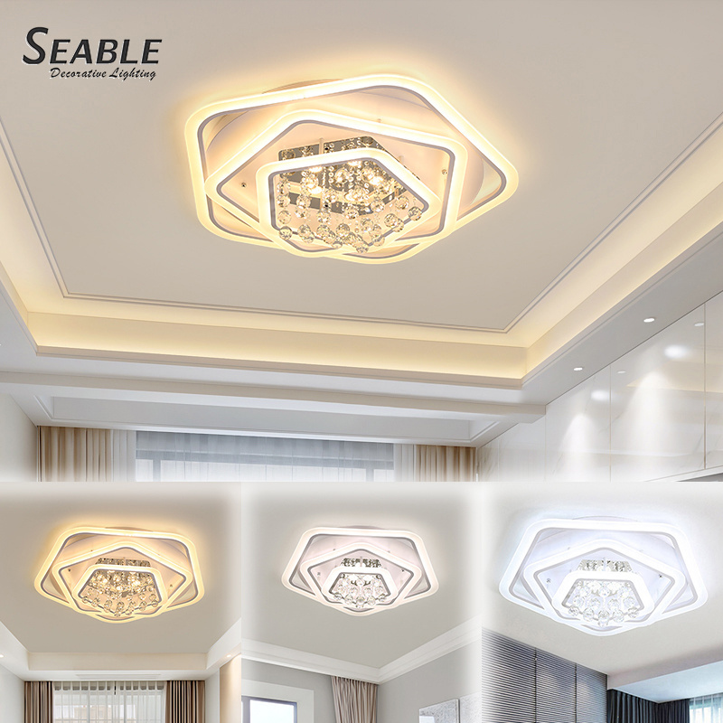 Excellent manufacturer k9 crystal pendant led ceiling light fixture creative decoration ceiling light