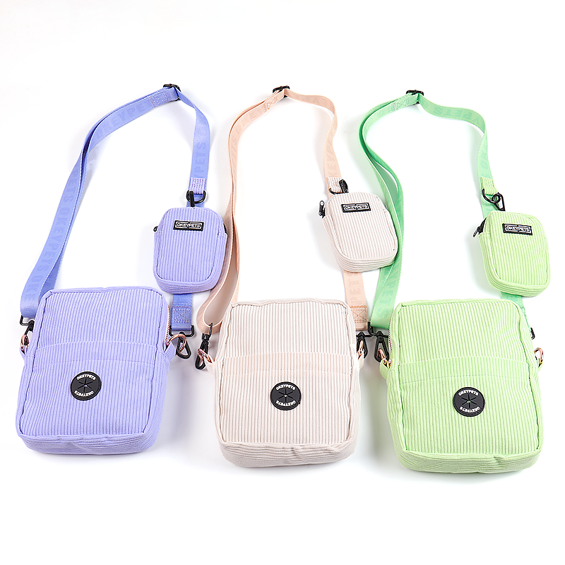 Custom Logo And Adjust Corduroy Dog Treat Walking Bag Crossbody Custom Strap Luxury Pet Dog Walk Bag