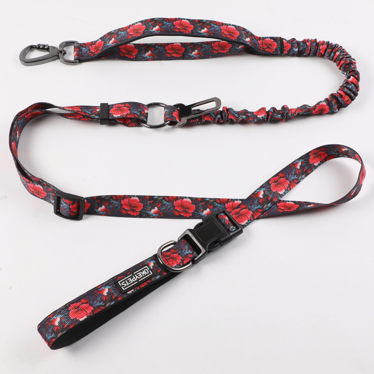 Padded Double Handle Dog Leashes with Car Seat Belt for Training Customize Heavy Duty Strong Retractable Dog Lead Leash Harness