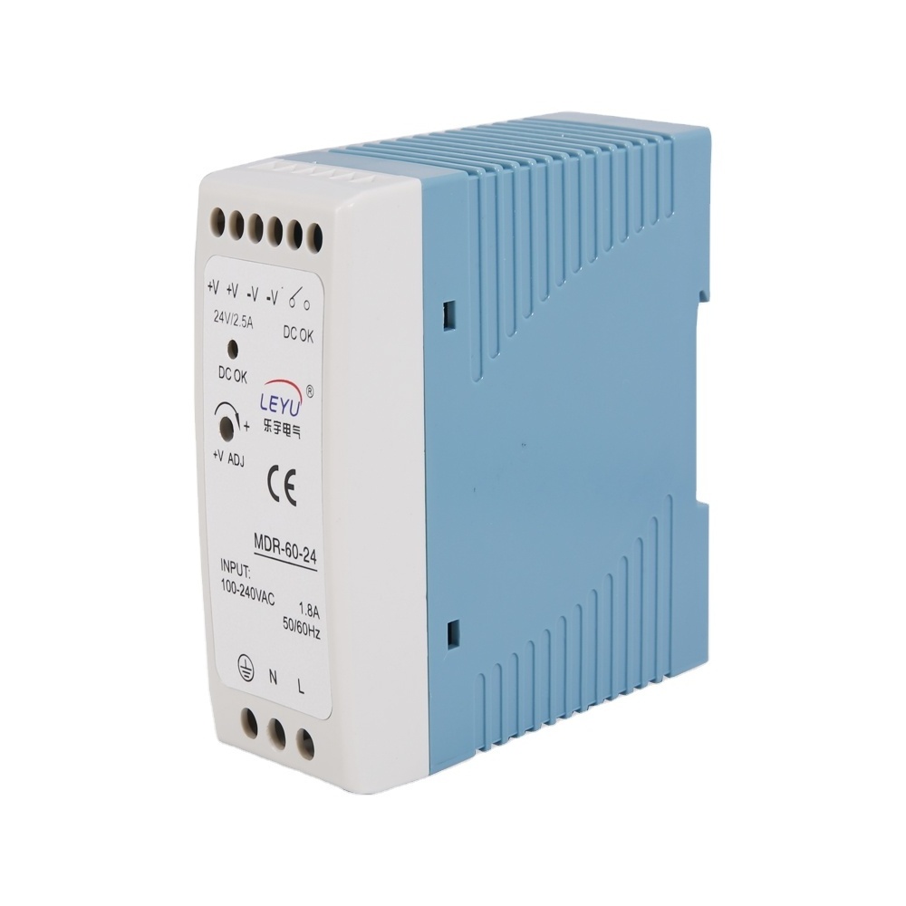 24V dc power supply din rail 60W mini size Switching Power Supply plastic case 60w din rail industrial power supply MDR-60-24