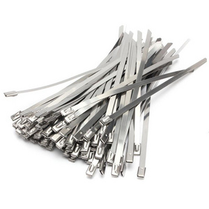 Heavy Duty 100PCS Coated SS304 /316 Metal Ball Lock Metal Self Locking Zip Tie Stainless Steel Cable Tie