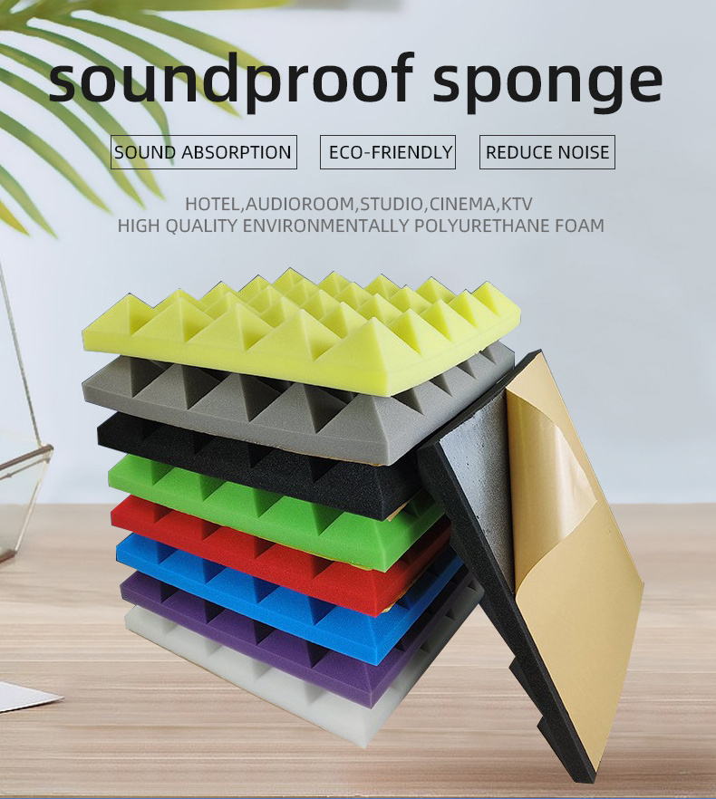 Wallpaper Soundproofing Foam 3D Panel Sound Pyramid Sound Absorption Foam Acoustic Panel For Studio Office Soundproof Wall Pads