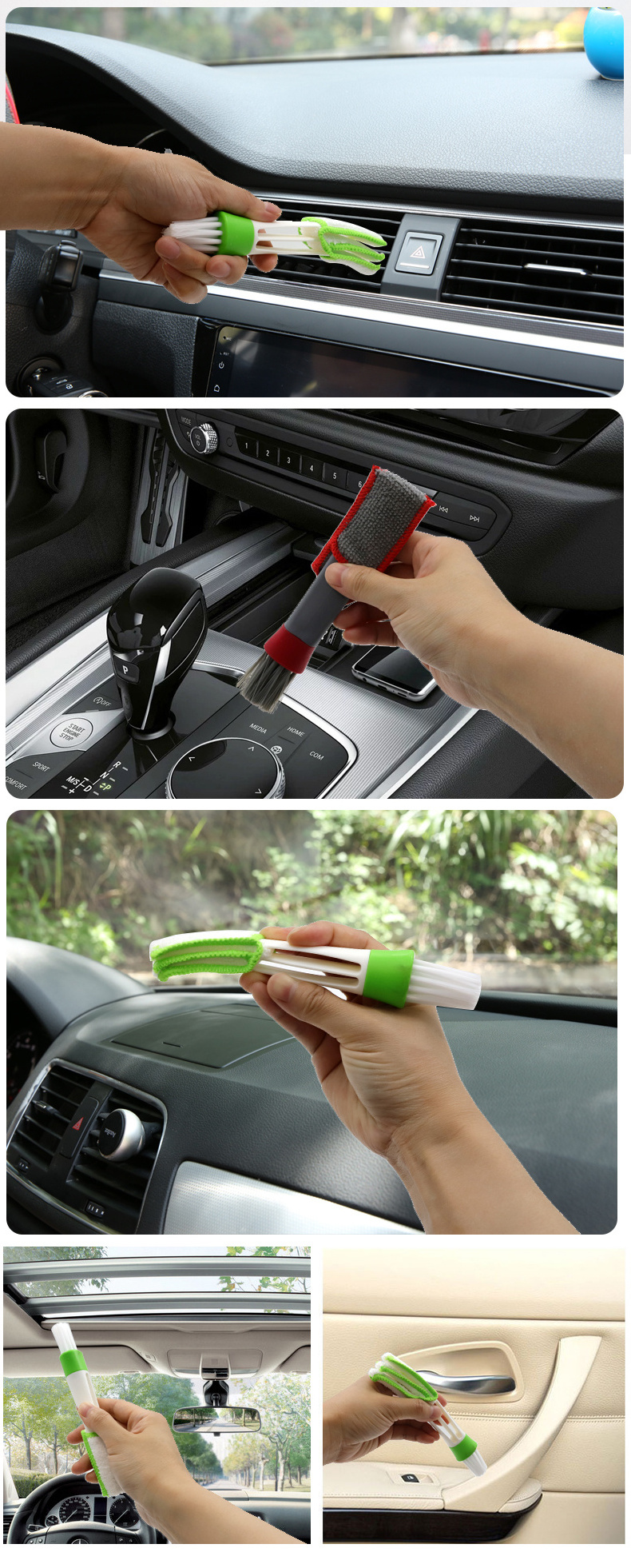 DIRT DUST BRUSH CAR CLEANING DETAILING BRUSH SET FOR CAR MOTORCYCLE INTERIOR EXTERIOR LEATHER AIR VENTS CLEAN