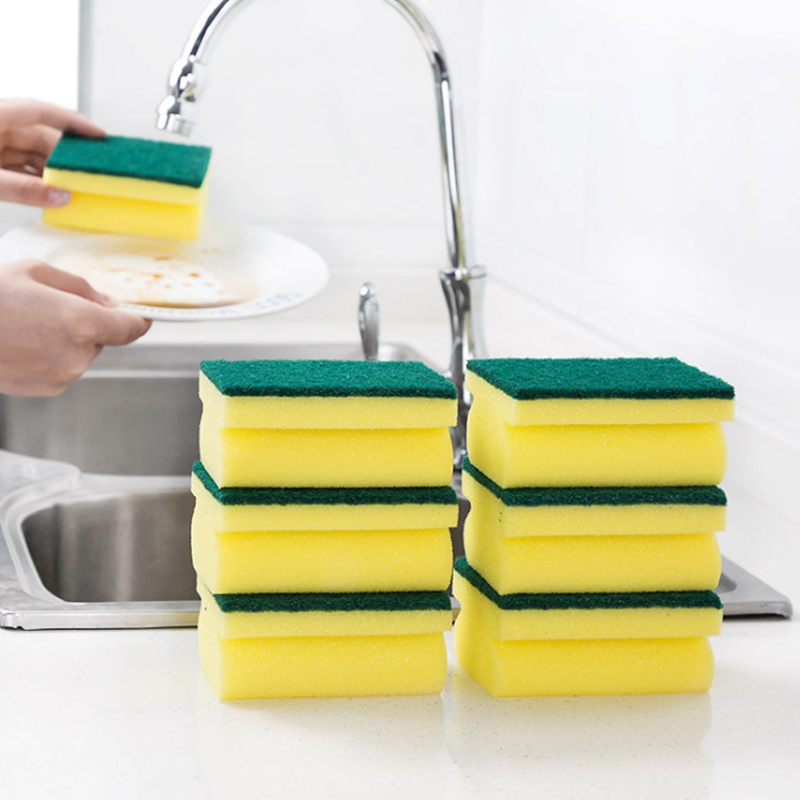 kitchen cleaning dish sponge for washing dishes I-shaped composite sponges scouring pads