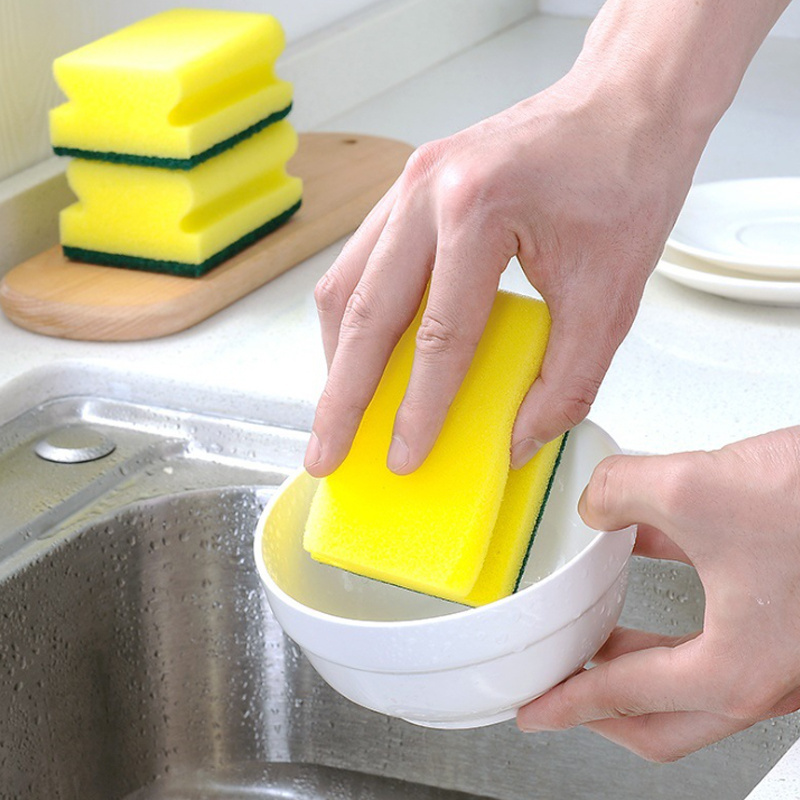 kitchen cleaning dish sponge for washing dishes I-shaped composite sponges scouring pads