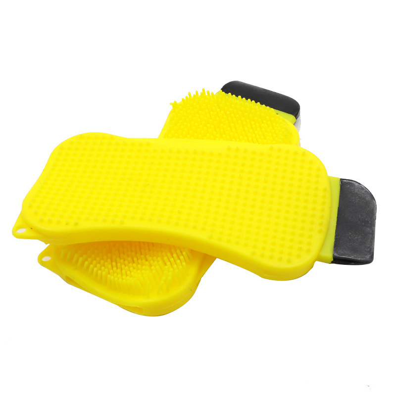 3 in 1 Kitchen Brush Scrubber Scraper Cleaning dish washing Brush cleaner mat silicone dishwashing sponge with scraper