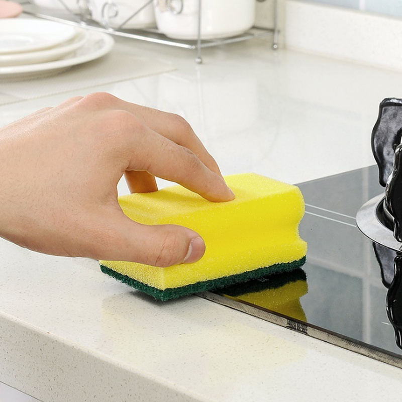 kitchen cleaning dish sponge for washing dishes I-shaped composite sponges scouring pads