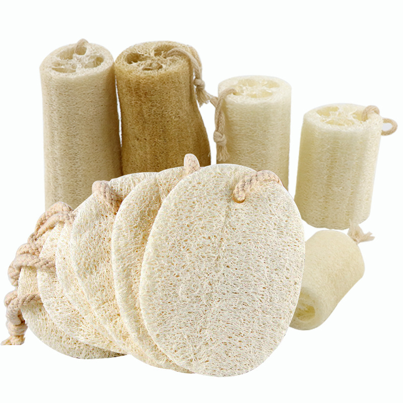 Natural loofah sponge body shower bath kitchen scrub scrubber brush gloves exfoliating dish facial face loofa lufa luffa pad