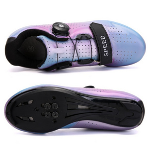 Factory Customize Fluorescence Nylon Sole Fast Spinning Lace Up Road Bike cycling Shoes