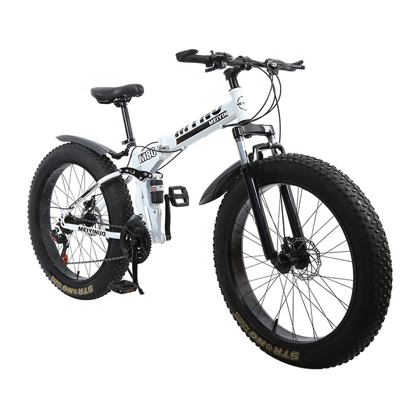 Foldable 26 Inch 4 Inch Wide Tire Beach Snow Mountain Bicycle Fat Tire Bike For Men Women