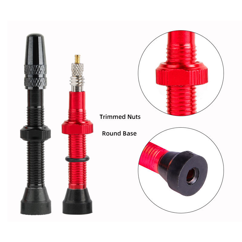 Deemount 40/60MM Brass Alloy Stem Bicycle Parts Anodized Presta Tubeless Tire Valve Road Bike MTB Nipple Tool Alloy Valve Cap