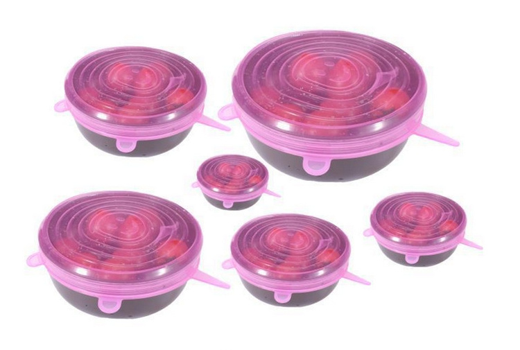 OKSILICONE Best Price Seal Lids Round Food Saving Cover Reusable Fresh-keeping Cover  Silicone Stretch Lids clear