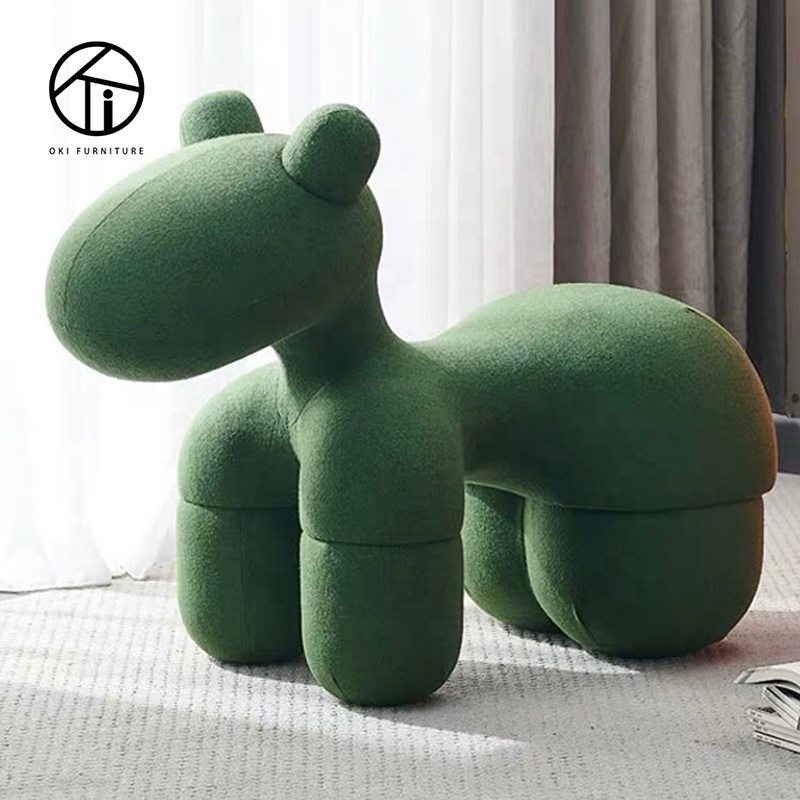 creative Fiberglass Pony Puppy Stool Child Wood Wholesale Animal Chair Shape Leisure Chair Kids Toys dog shape Chair For Child