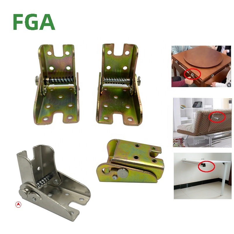 Folding 90 degree hinged furniture locking metal foldable table leg bracket hinges