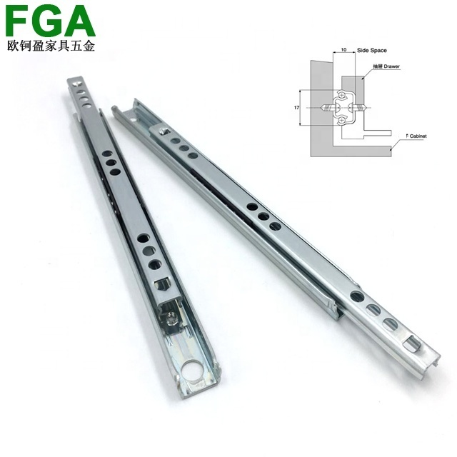 FGA 17mm mini Partial Extension Ball Bering Two Way Travel Drawer Slides