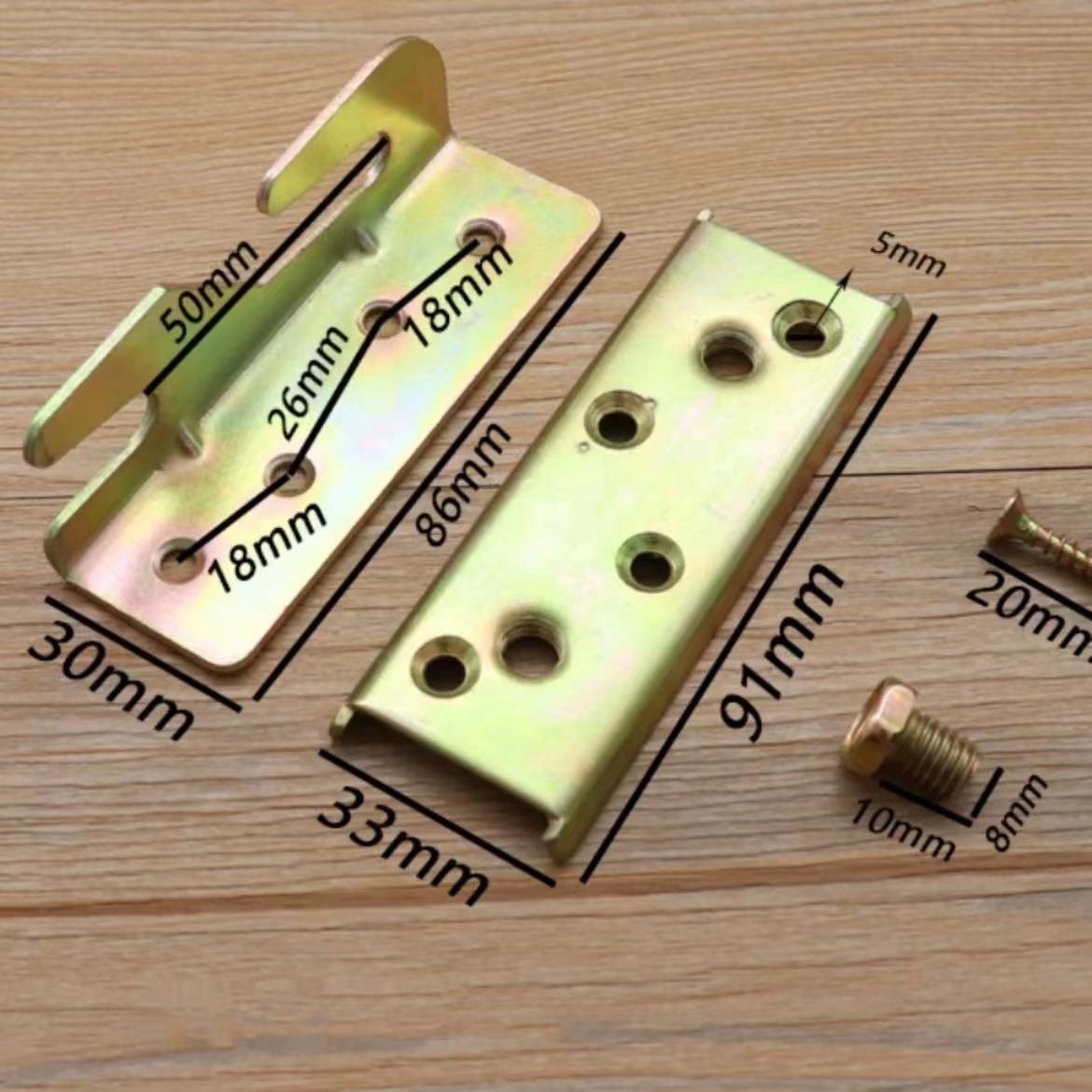 steel furniture hardware accessories for bed sofa connecting fitting bed bracket hinges