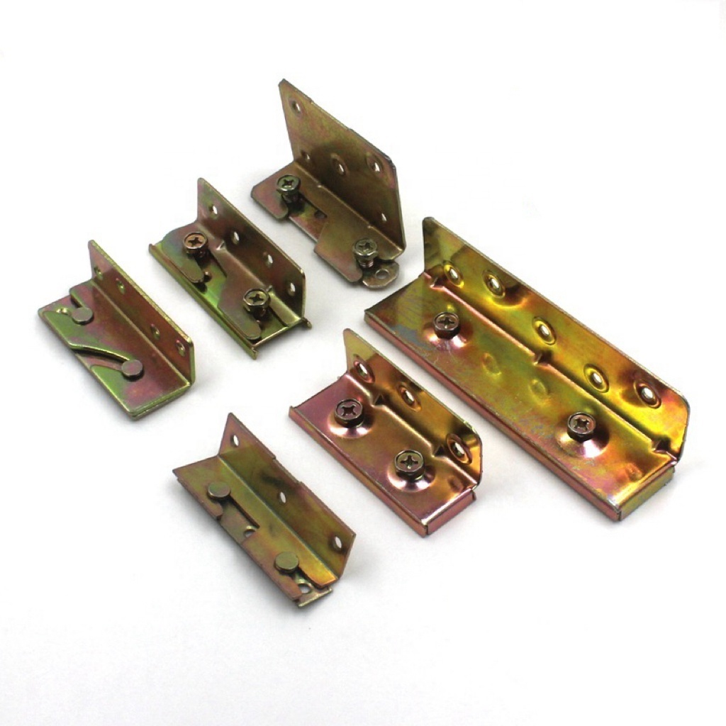 steel furniture hardware accessories for bed sofa connecting fitting bed bracket hinges