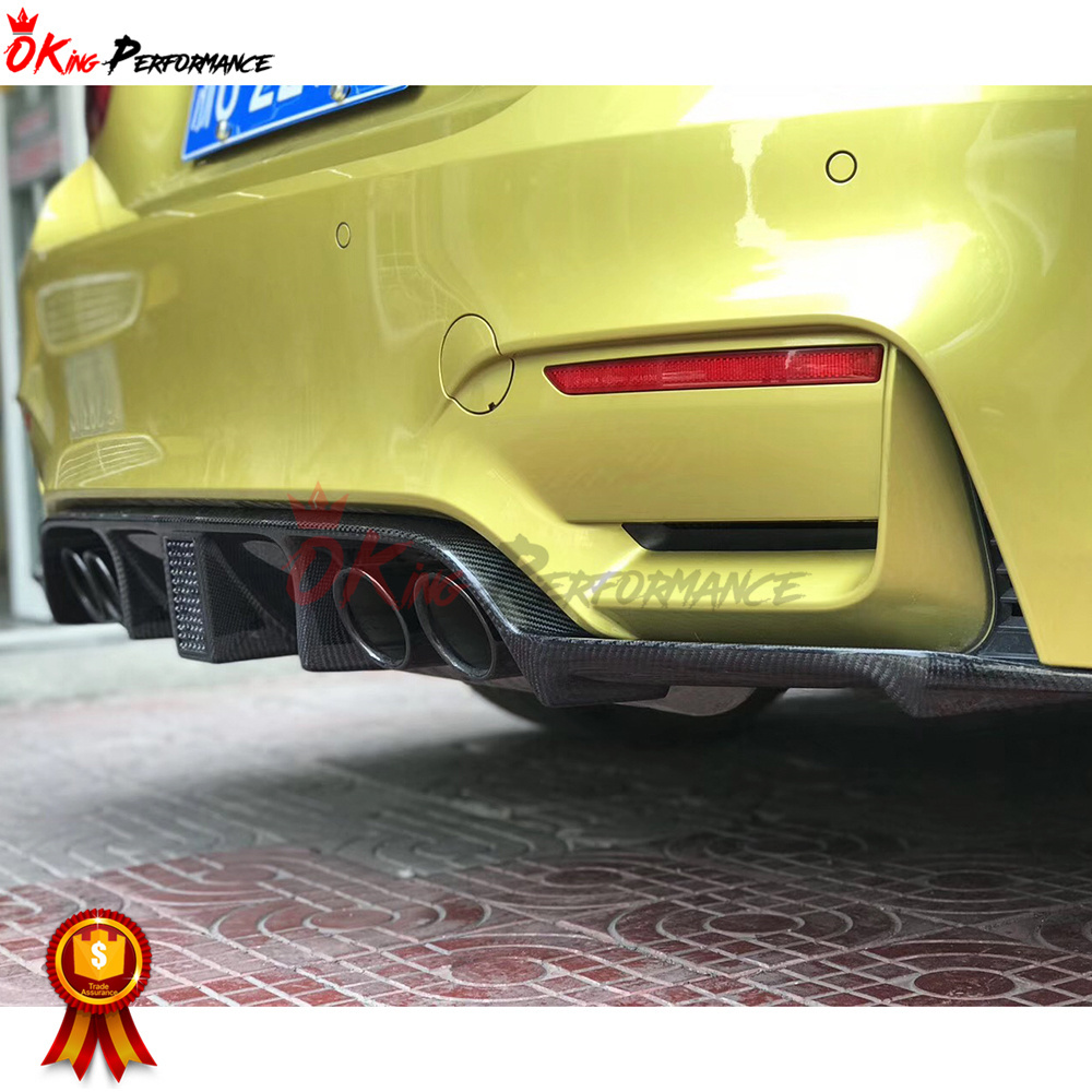 KT Style Dry Carbon Fiber Rear Diffuser For BMW M3 M4 F80 F82 F83 2014-2020