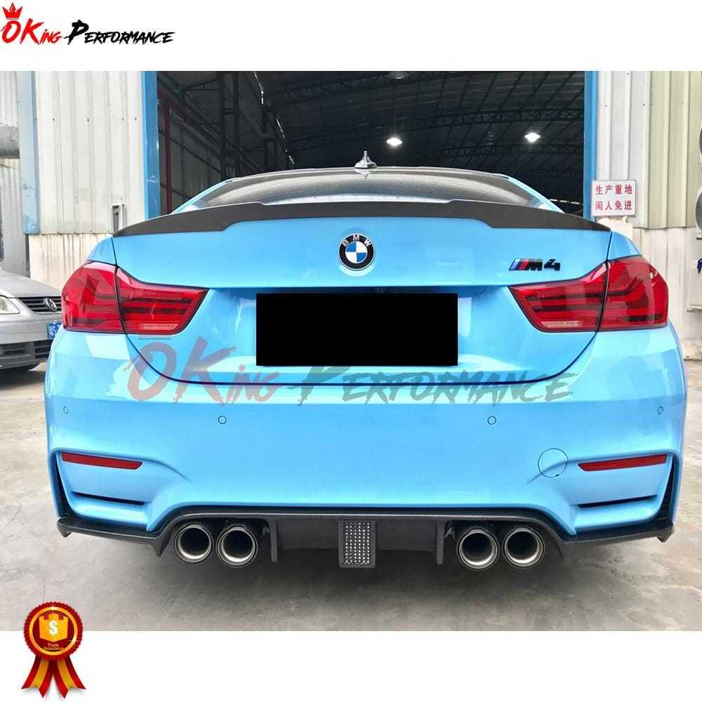 KT Style Carbon Fiber Rear Spoiler For BMW M3 M4 F80 F82 F83 2014-2020