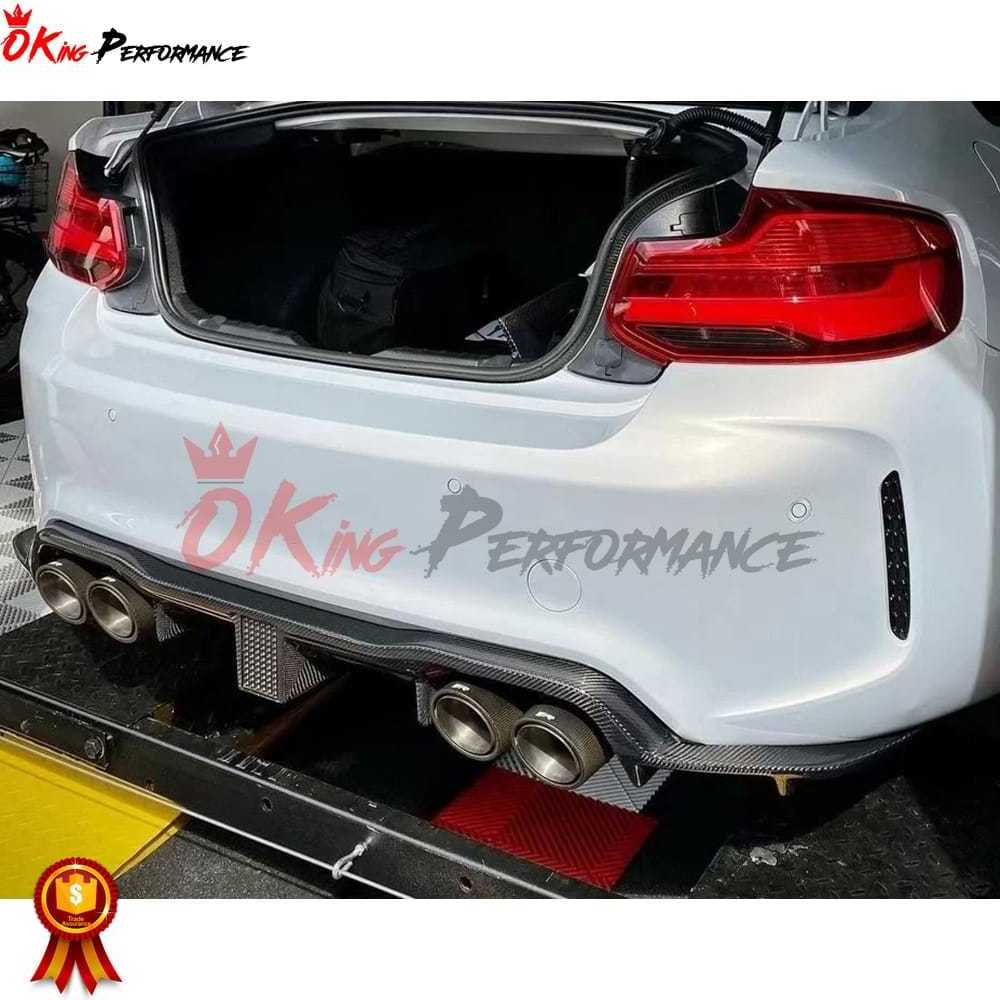 LED Brake Light KT Style Carbon Fiber Rear Diffuser For BMW F87 M2 M2C Body Kit