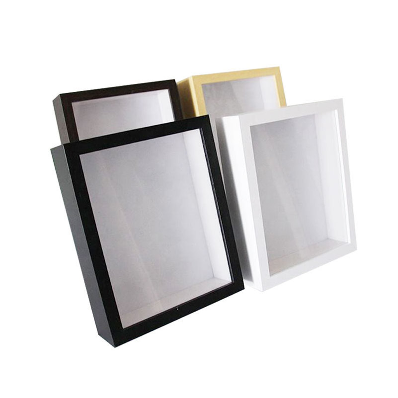 Custom High Quality Shadow Box Frames Classic Black White Square Picture Frame Shadow Box