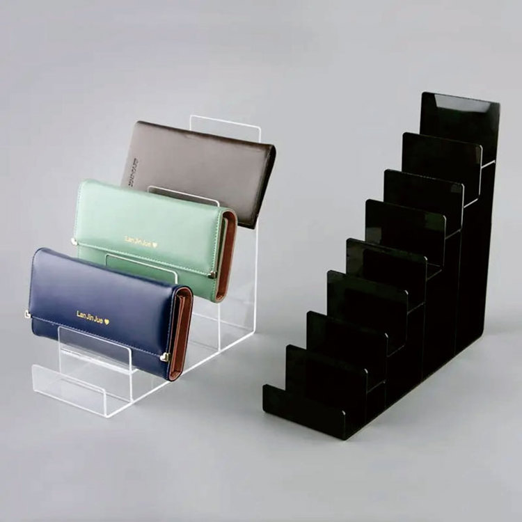 Wholesale Multi-functional multilayer Acrylic Display Rack Acrylic Clutch Bag Wallet Display Stand