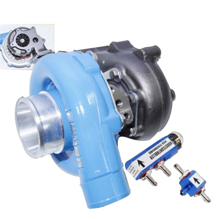 Complete Turbocharger Kit Cast Iron Manifold BLUE T3/T4 Turbo 38mm ADJ. Wastegate for 93-01 Prelude H22