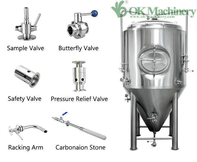 OK-B6 1000L 2000L Factory Machines Alcohol Production Equipment Micro Brewery Beer Brewing Equipment