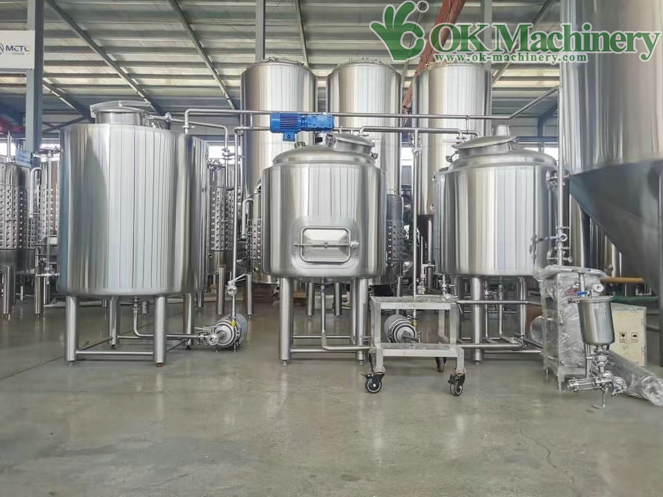 OK-B6 1000L 2000L Factory Machines Alcohol Production Equipment Micro Brewery Beer Brewing Equipment