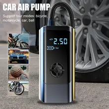 Digital 12V DC Mini Air Pump 4000mAh Rechargeable Bike Motorcycle Car Tire Inflators Wireless Air Compressor Portable Air Pump