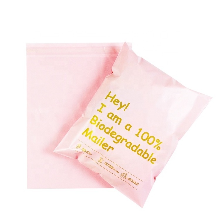 Custom Logo Printed Biodegradable Pink Mail Bulk Plastic Mailing Bags Shipping Packaging Envelope