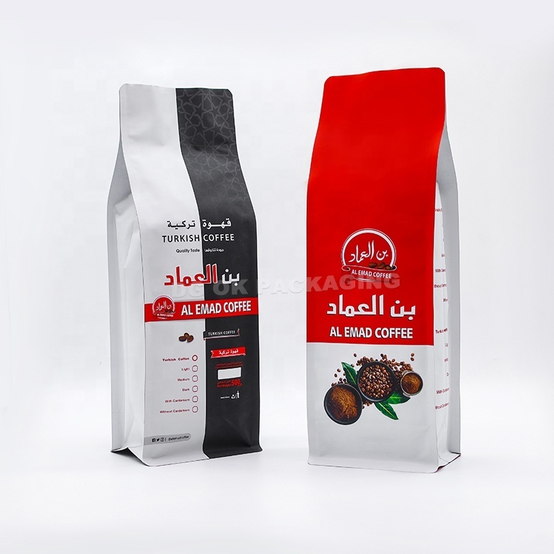 Block Bottom Side Gusseted Bag Coffee Bean Packaging Bag/Coffee Packaging Bag/Coffee Bag With Valve And Zipper