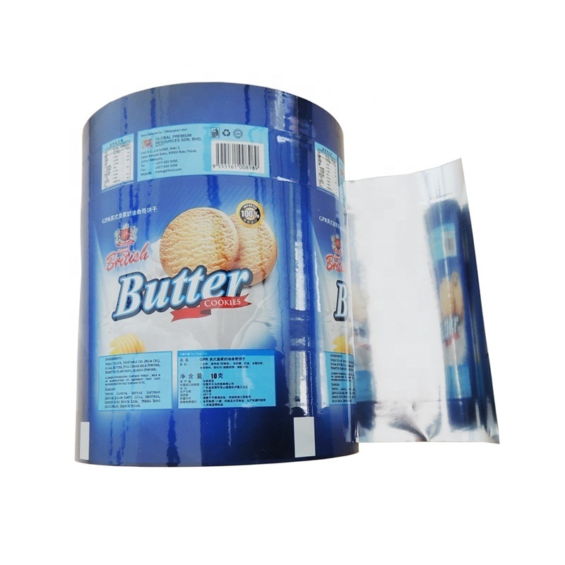 printed laminated food packaging plastic roll film/flexible wrapping film roll/aluminium foil packaging film