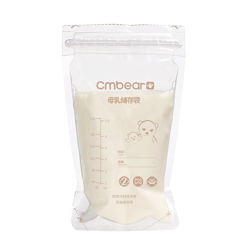 Baby Bags Standing Double Plastic Liquid Leak Proof Breast Milk Freezer Storage Packaging Bag