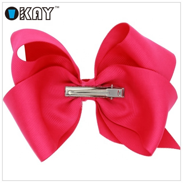 Grosgrain ribbon boutique girls hair bows with alligator hair clip