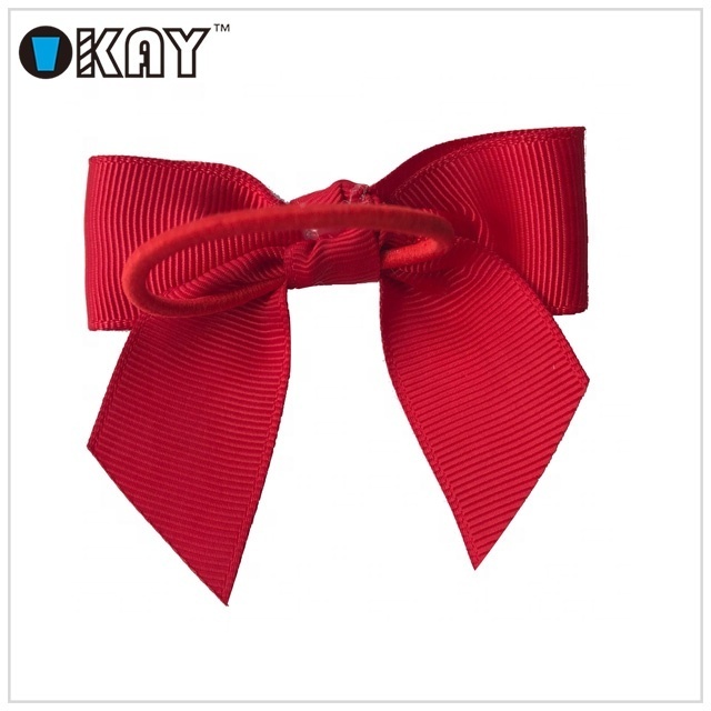 Bottle neck decoration satin ribbon bow with elastic loop, wine bottle bow tie