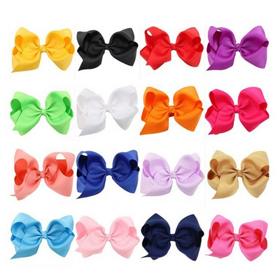 Grosgrain ribbon boutique girls hair bows with alligator hair clip