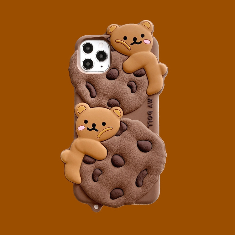 OKSILICONE 3D Cartoon Phone Holder Case Ccustom Design Shockproof Silicone Phone Cover Case