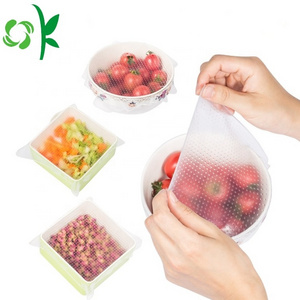 OKSILICONE Reusable Silicone Food Wraps Keep Food Fresh Seal Bowl Covers Bowl Stretch Lids For Kitchen Tools