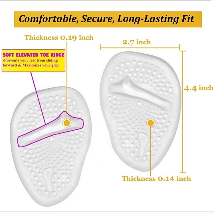 OKSILICONE Heightening Pad Comfortable Shock-absorption Silicone Shoes Insole Foot Care Insoles Customized Silicone Insole